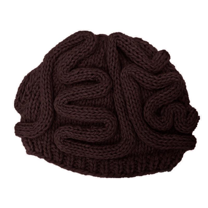 Cappello a Forma di Cervello Horror Lavorato a Maglia a Mano BomHCS - Accessorio per Costume di Halloween
