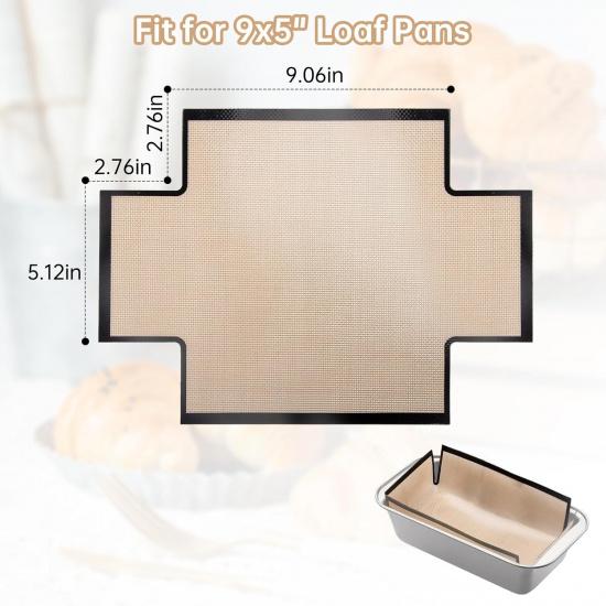 2Pcs Silicone Bread Loaf Pan Liners - Reble Bread Baking Mat, Non-Stick and Easy to Clean Bread Sling, for 9x5" Baking Loaf Pans to Transfer
