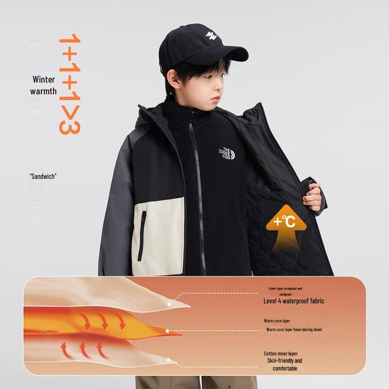 ZuoXi Boys Waterproof Padded Winter Jacket 110