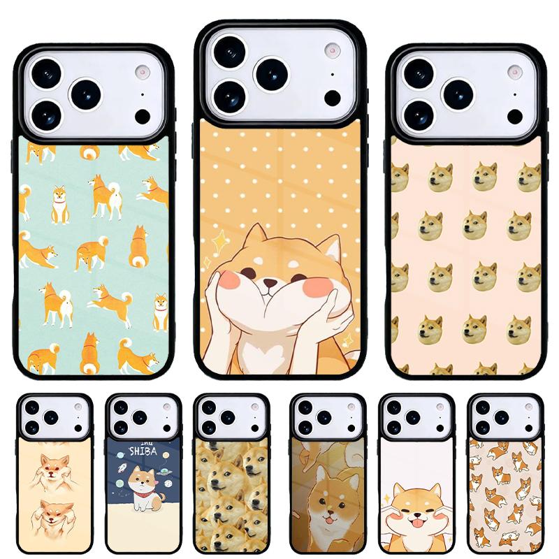 Funny Shiba Inu Phone Case for iPhone 17 16 15 14 13 Pro Max Back Cover for 12 11 Pro Coque