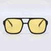Retro Square Sunglasses with Yellow Lenses Vintage Style UV Protection Unisex Fashion Eyewear