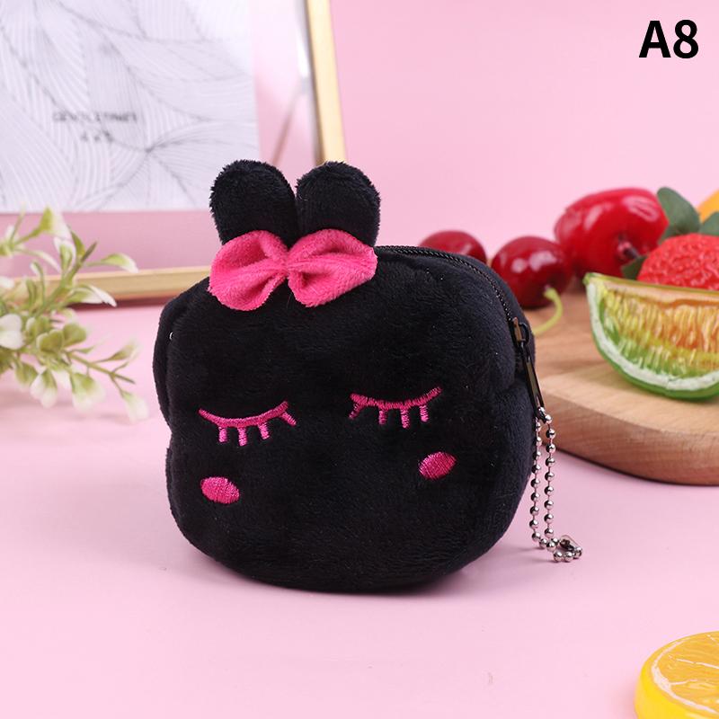 Coin Purse Cartoon Zipper Plush Three-Dimensional Coin Purse Wallet Key Holder