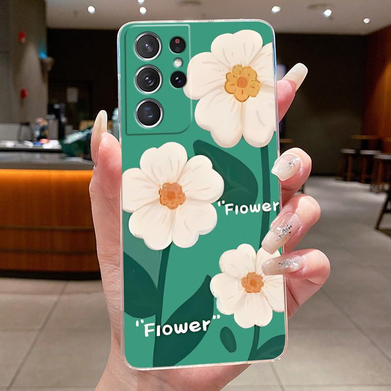 For Samsung S21 Ultra Case Clear Casing Fashion Butterfly Flower Soft TPU Silicone Cover For Samsung Galaxy S20 Ultra Phone Case