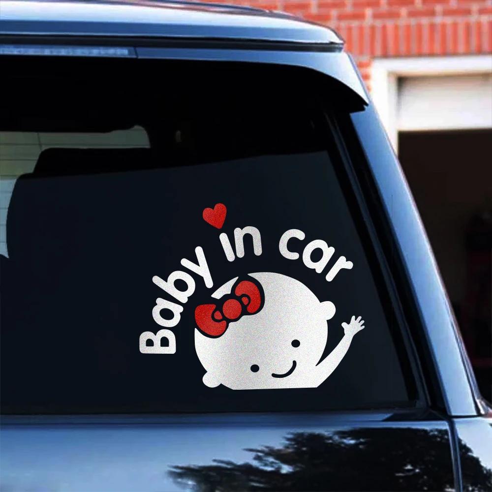3D Cartoon Sticker Baby In Car Auto Window Glass Funny Creative Baby on Board Decor Personalized Decoration Exterior Accessories