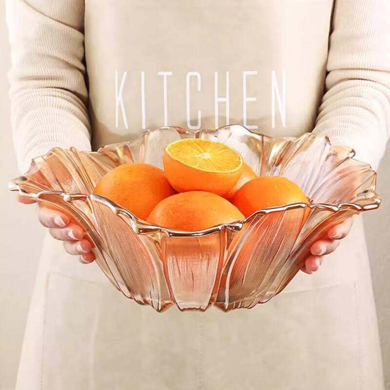 GENNUS Light Luxury Crystal Glass Fruit Bowl