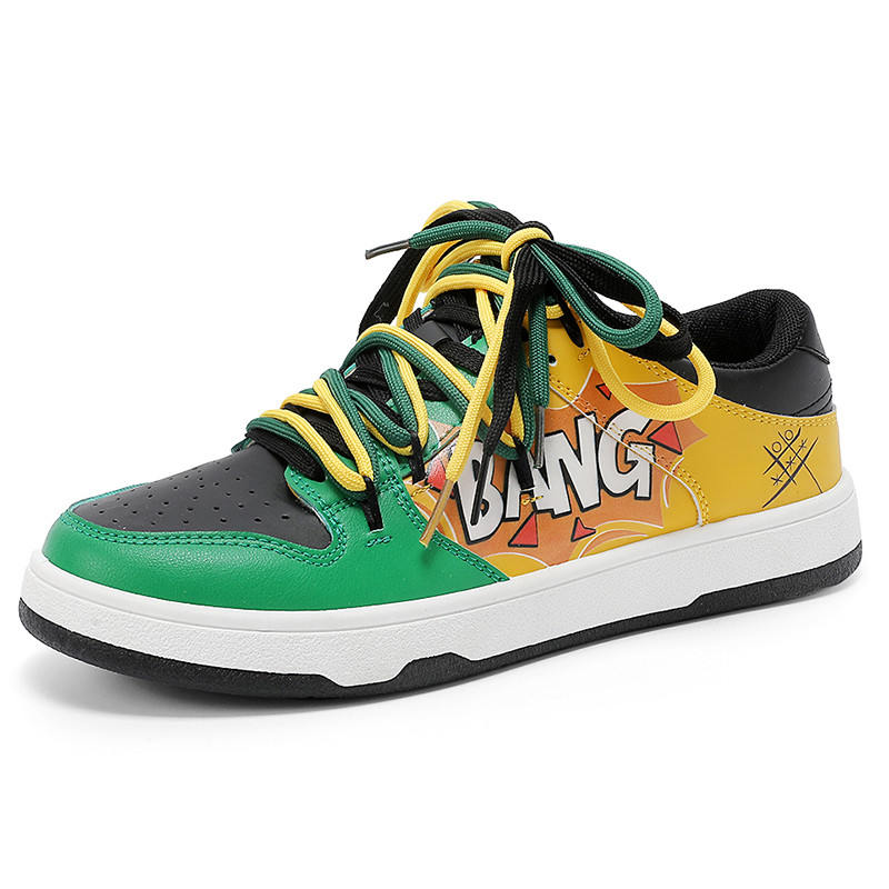 

Newest Arrival Fashion Letter Printed Men S Low Sneakers Hip-Hop Leather Board Shoes For Men Lace-Up Flat Shoes Casual Men Footwear 41