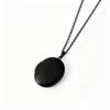 Oval Stainless Steel Photo Box Necklace with Mirror Finish