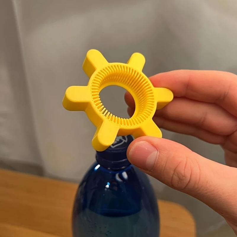 Unique Multi-function Bottle Cap Opener Yellow Plastic Rotary Bottle Opener Bar Supplies Bottle Opener Kitchen Tool