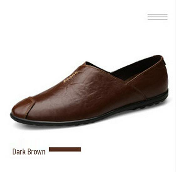 Men’s Handmade Leather Slip-On Moccasins: Soft Sole, Formal & Casual Loafers 41 темно-коричневого