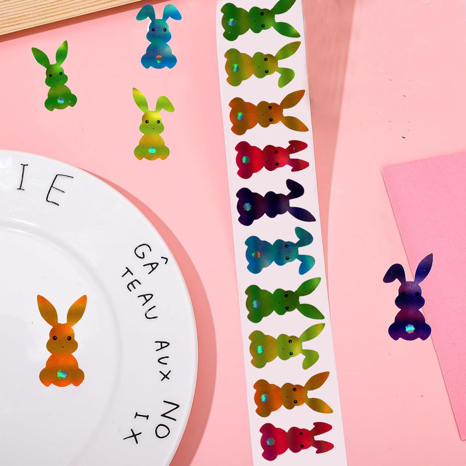 500 листов/рулон пасхальных наклеек, наклейки, мультяшные кролики, пасхальные яйца, милые награды, детские маленькие свежие наклейки-этикетки