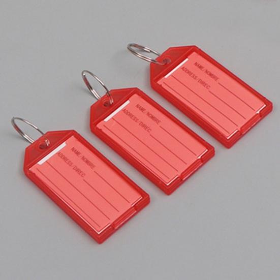 50Pcs Key Tags Bright Colors Plastic Waterproof Writable Hotel Key Organizer with Detachable Metal Rings Crack-resistant Key Labels Hotel Office Key