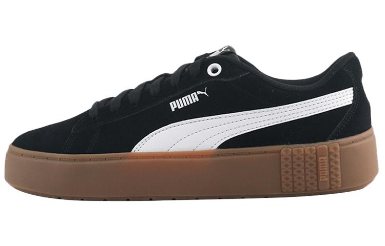 PUMA Smash Platform V2 Suede Black Gum Women s 373037-01 35.5