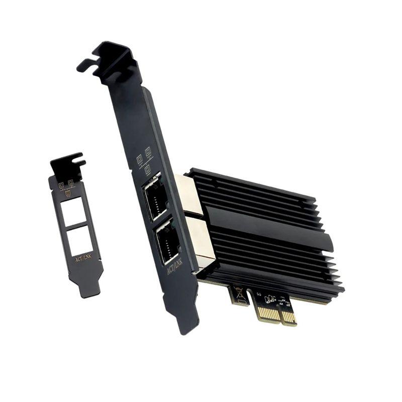 2500Mbps PCI‑E 2.5G Wired Network Card Intel I226‑V Dual RJ45 Ports 100/1000/2500Mbps Gigabit Ethernet Adapter for Desktop PC