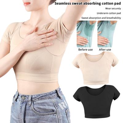 Underarm Sweat Absorption Pad Vest Mesh Quick-Drying T-Shirt Shape Breathable Perspiration Absorbing Anti-Sweat Stain Milk Silk