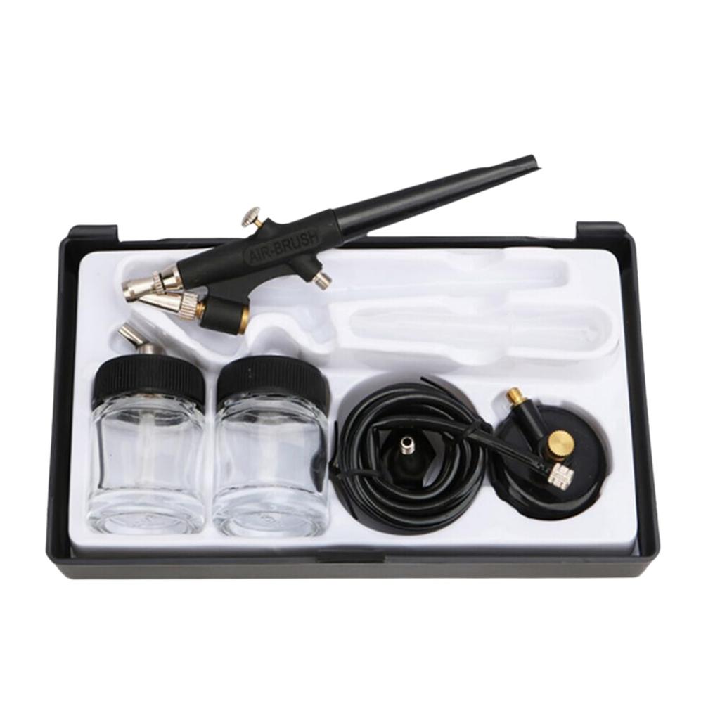 geneX Paint Airbrush, Double Action, 0.8mm Diameter, Adjustable Airflow, Auto Switch, Compressor, Compact and Lightweight