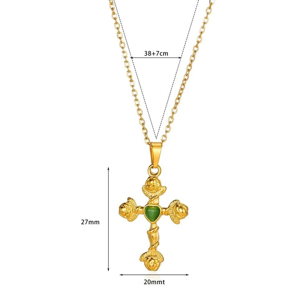 VIntage Christian Jesus Kreuz Halsketten Anhänger Für Frauen Edelstahl Runde Form Münze Halsketten Choker Gebet Taufe Geschenke