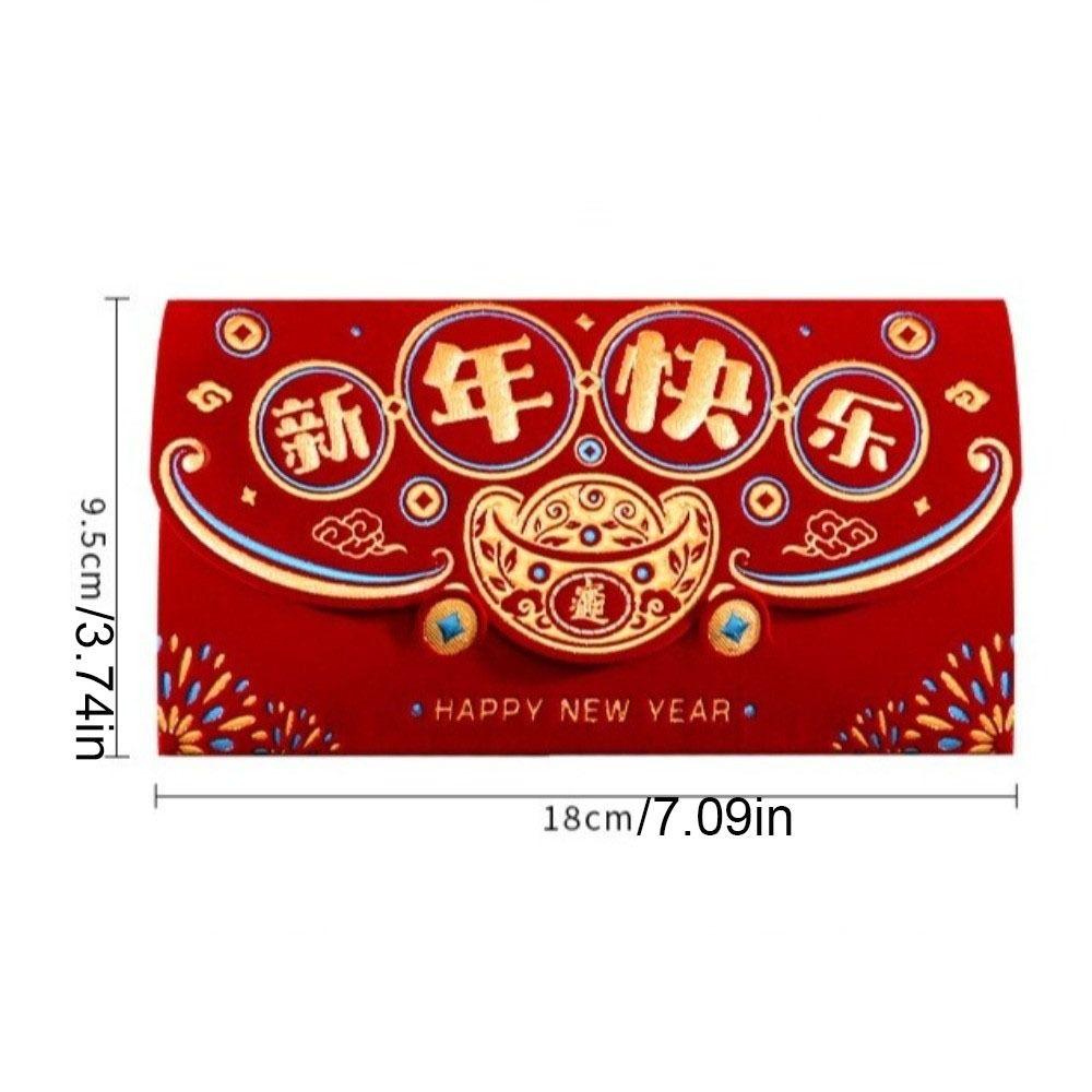2pcs Blessing Chinese New Year Red Envelopes Flocking Good Lucky Red Packets  Lunar New Year Gifts
