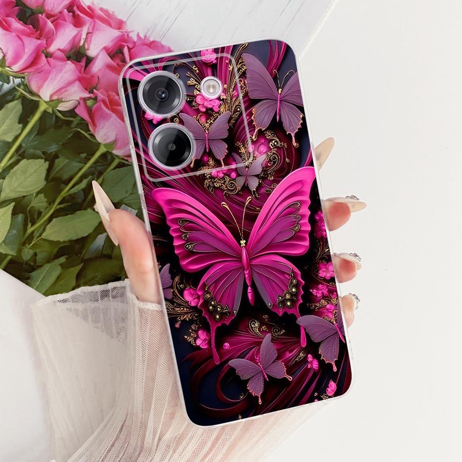 For Xiaomi Poco M7 Pro 5G Case Luxury Butterfly Tree Painted Cover Soft Silicone Phone Csae For Xiaomi Poco M7 Pro M7Pro 5G Bags