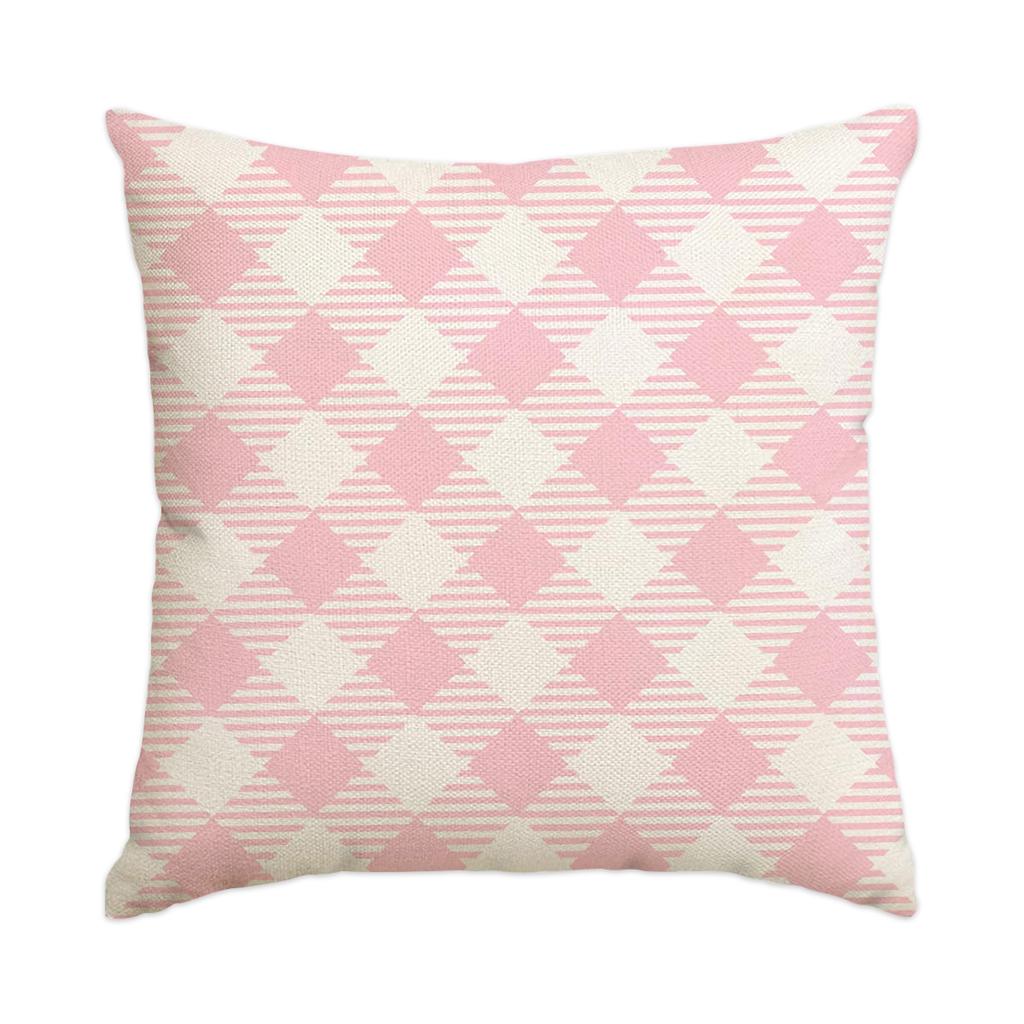 1/4Pcs Christmas Pillow Cover, Pink Printed Cushion Cover, Farmhouse Decorative Sofa, Christmas Decoration (Without Pillow Core)