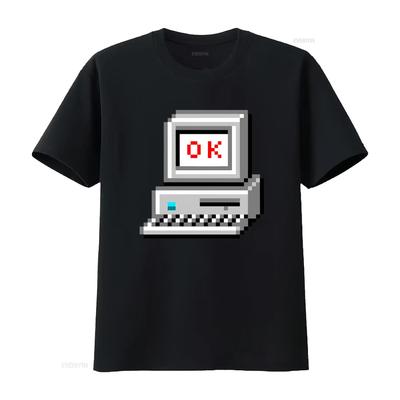 Retro Computer OK Print T Shirt Vintage Style for Radiohead Fans Vintage Washed Breathable Designer Clothes Streetwear