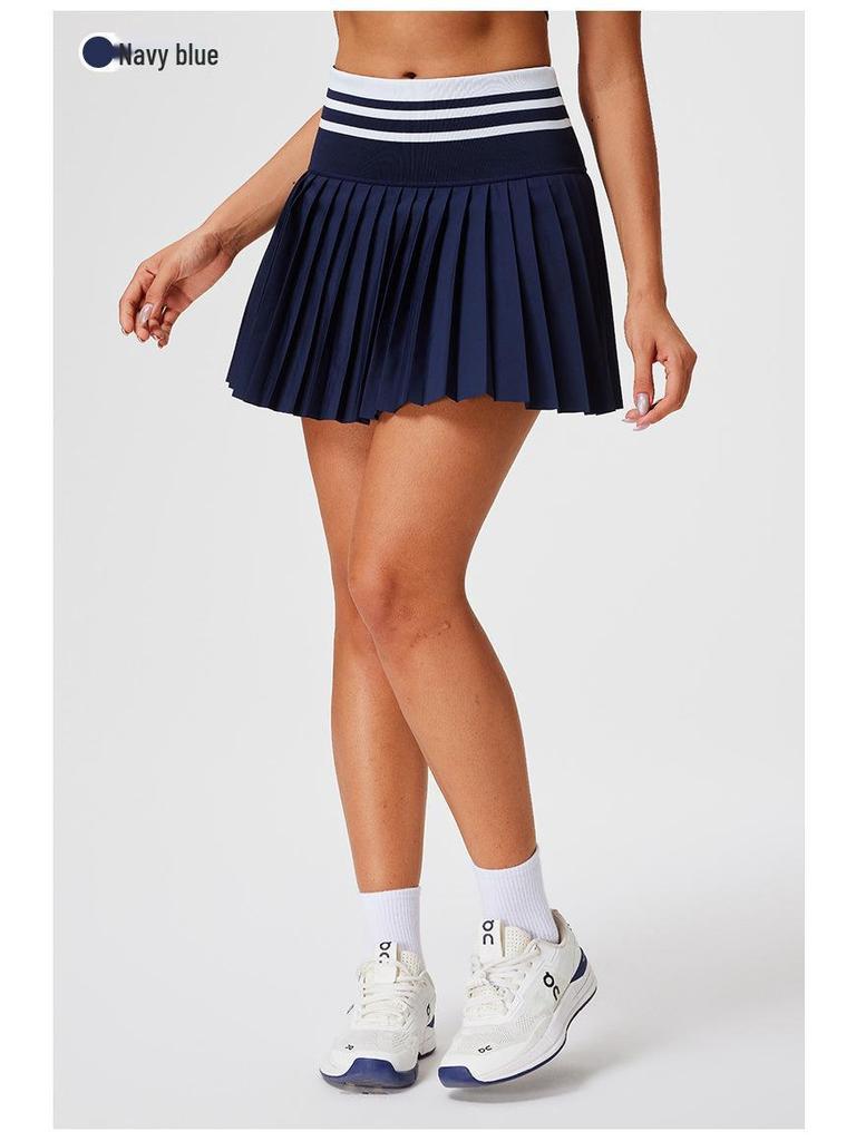 Cai Jue Women's Pleated Tennis & Badminton Skirt with Built-in Shorts & Pockets, Anti-exposure Design