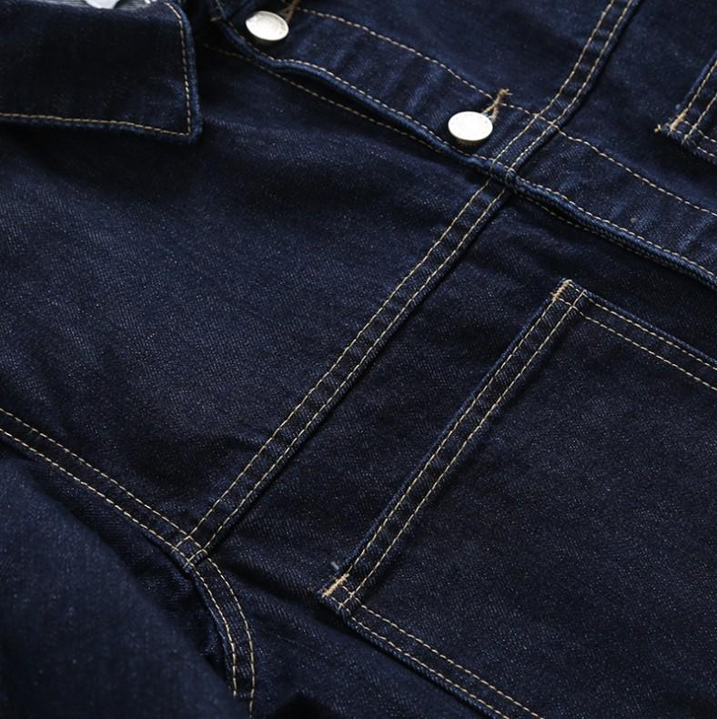 Korean Retro Denim Jacket for Women - Loose Fit, Large Size, Dark Wash, Spring & Autumn 2024