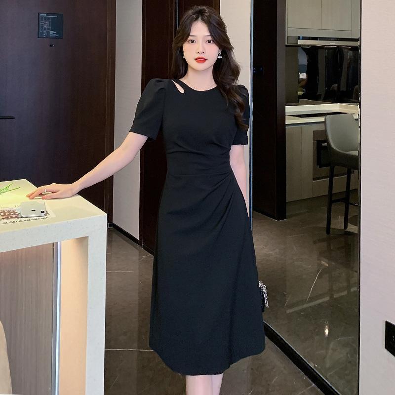 2026 Black Elegant Hepburn-Style Summer Dress for Women