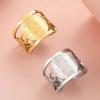 My Shape Saint Benedict Medallion Hollow Rings for Women Men Stainless Steel Religious Open Adjustable Finger Ring Jewelry Gifts