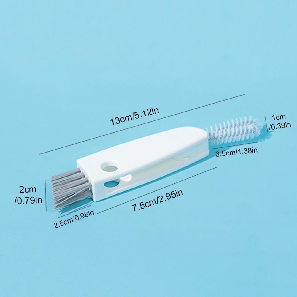 Tiny Cleaning Brush Set 3-in-1 Cup Bottle Cleaning Brushes Easy Rotating Design Bottles Cups Narrow Space Scrubber