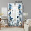 Set Of 2 Rustic Versatile Polyester Transparent Curtains Home Decoration Blue Butterfly Daisy Use Bedrooms Curtain Perfect For Bedroom