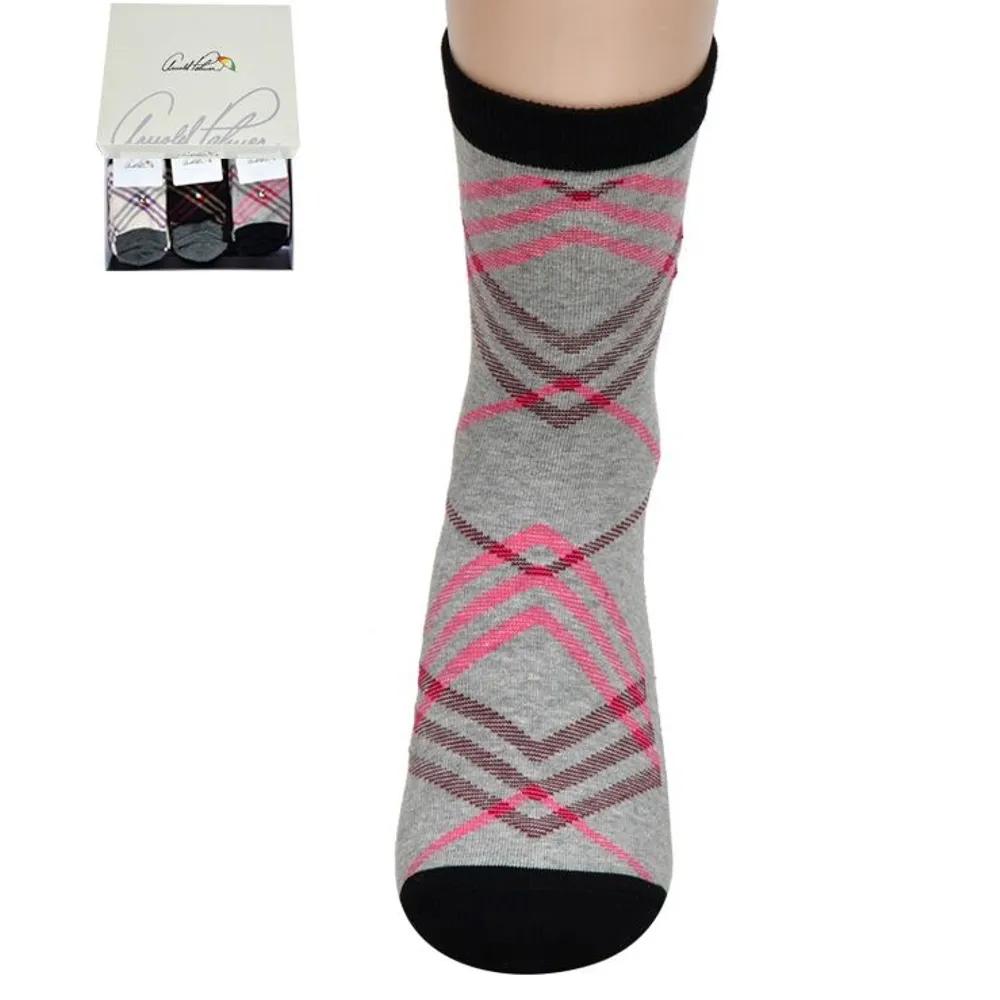 Arnold Palmer Stylish Color Combination Ladies' Diagonal Check Mid-calf Socks