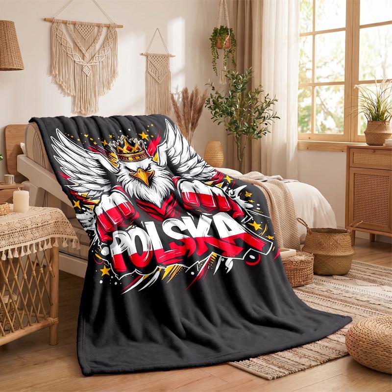 Poland Print Flannel Blanket Soft Warm Sofa Bed Throw Blanket For Home Office Bedroom