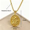 Classic Christian Catholic Jesus Christ Our Lady of Guadalupe Stainless Steel Chain Necklace for Men Women Party Amulet Jewelry