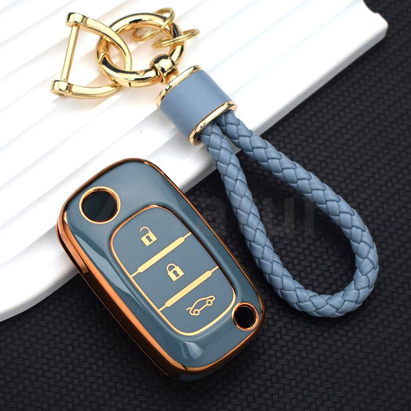 Housing Remote Fit For Renault Fluence Clio Fit For Lada Sedan Largus Kalina Granta Vesta X-Ray Xray Tpu Auto Key Fob Cover Remote Case Key Ring