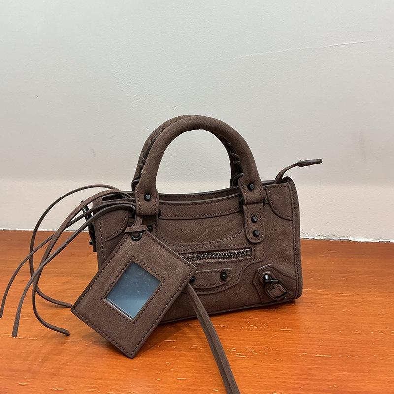Borsa tote mini locomotiva in pelle bovina opaca retrò premium borsa a mano di grande capacità borsa a tracolla a tracolla