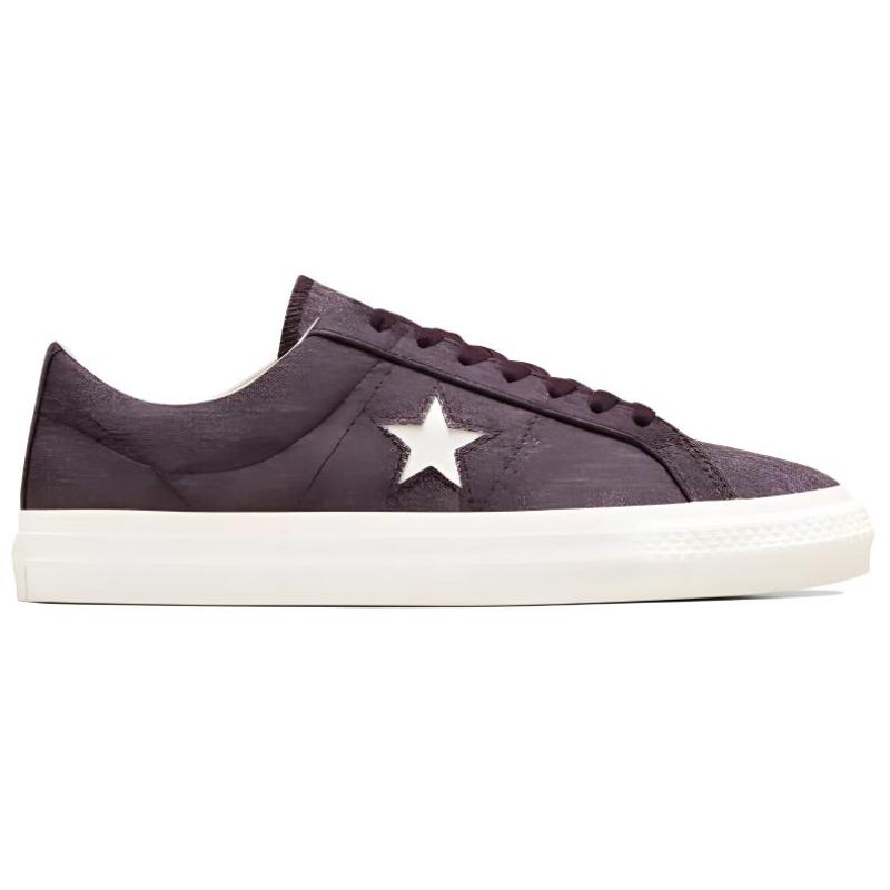 Converse One Star Pro Washed Canvas Non-slip and Wear-resistant Low-Top Board Shoes Unisex Purple and White