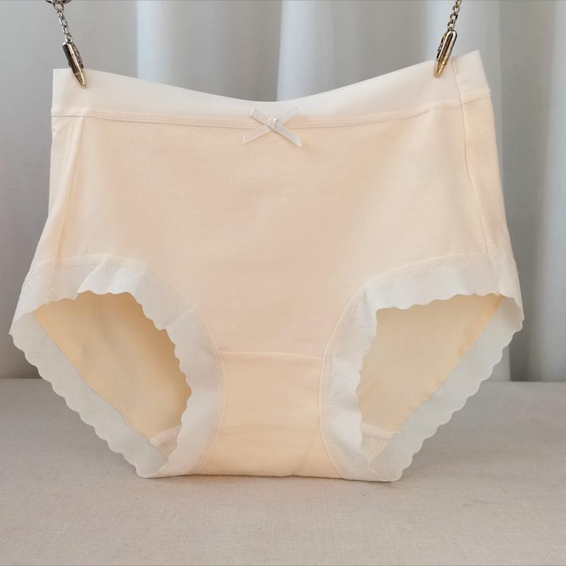 Plus Size Pure Cotton Women's Mid-High Waist Antibacterial Underwear for Autumn/Winter