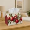 1pc Botanical Pomegranate Tissue Box Holder - Decorative Red Pomegranate Branch with Berries, Durable Polyester Paper Towel Dispenser for Living Room,