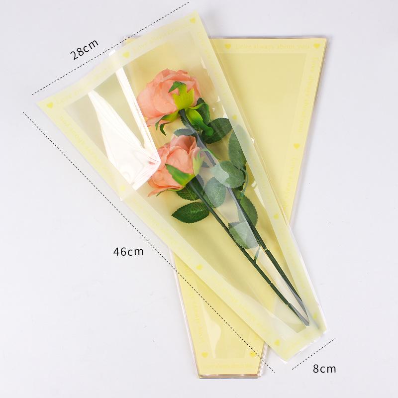 Sweet Heart Bouquet Floral Packaging - Transparent Fresh Flower Wrapper for Florists and Street Stalls