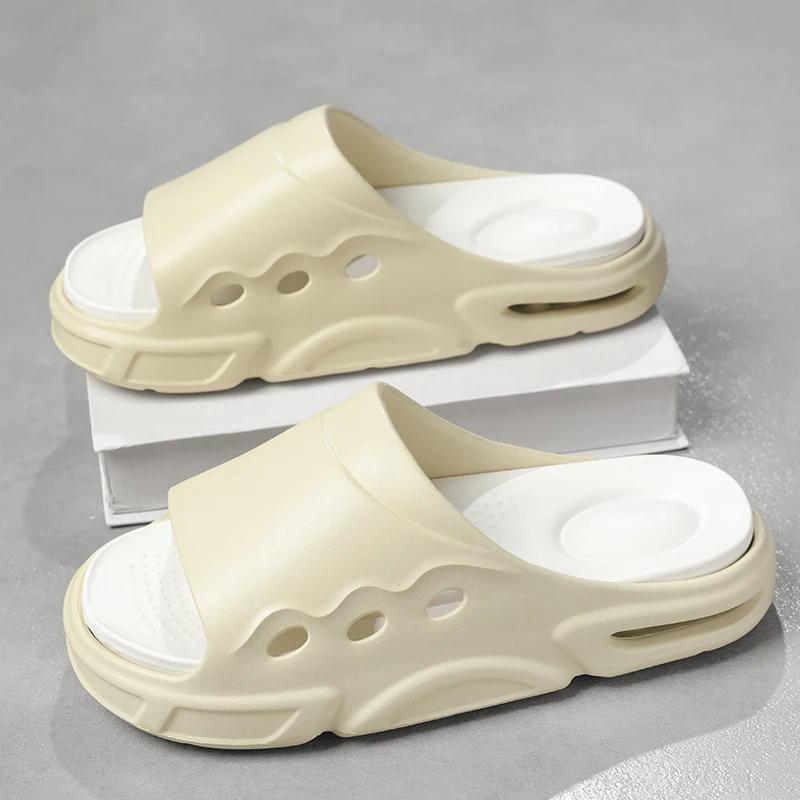 Fashion New Summer Slippers Men's EVA Pure Color Simple Soft Comfortable Fashion Super Fire Trend Shape Two-Color Bottom Flip-Flops