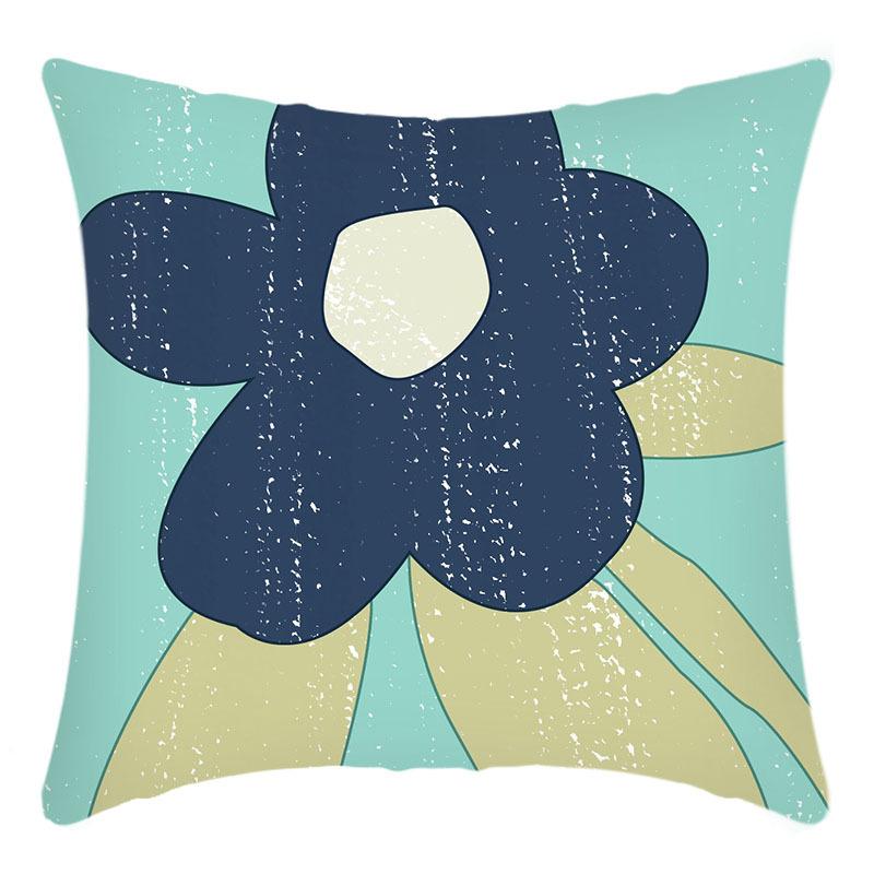 New Pillowcase Art Abstract Series Cartoon Flower Print Cushion Home Sofa Cushion Cover