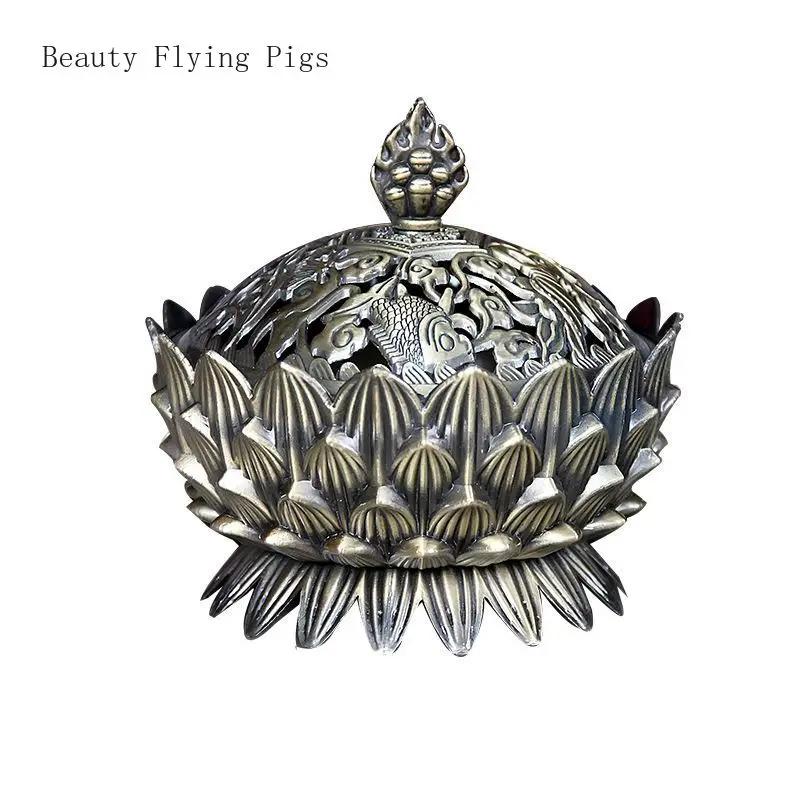 1pc Metal Lotus Incense Burner Ornament Buddha Hall Decor Incense Burner Incense Set Incense Insert Sacrificial Accessories