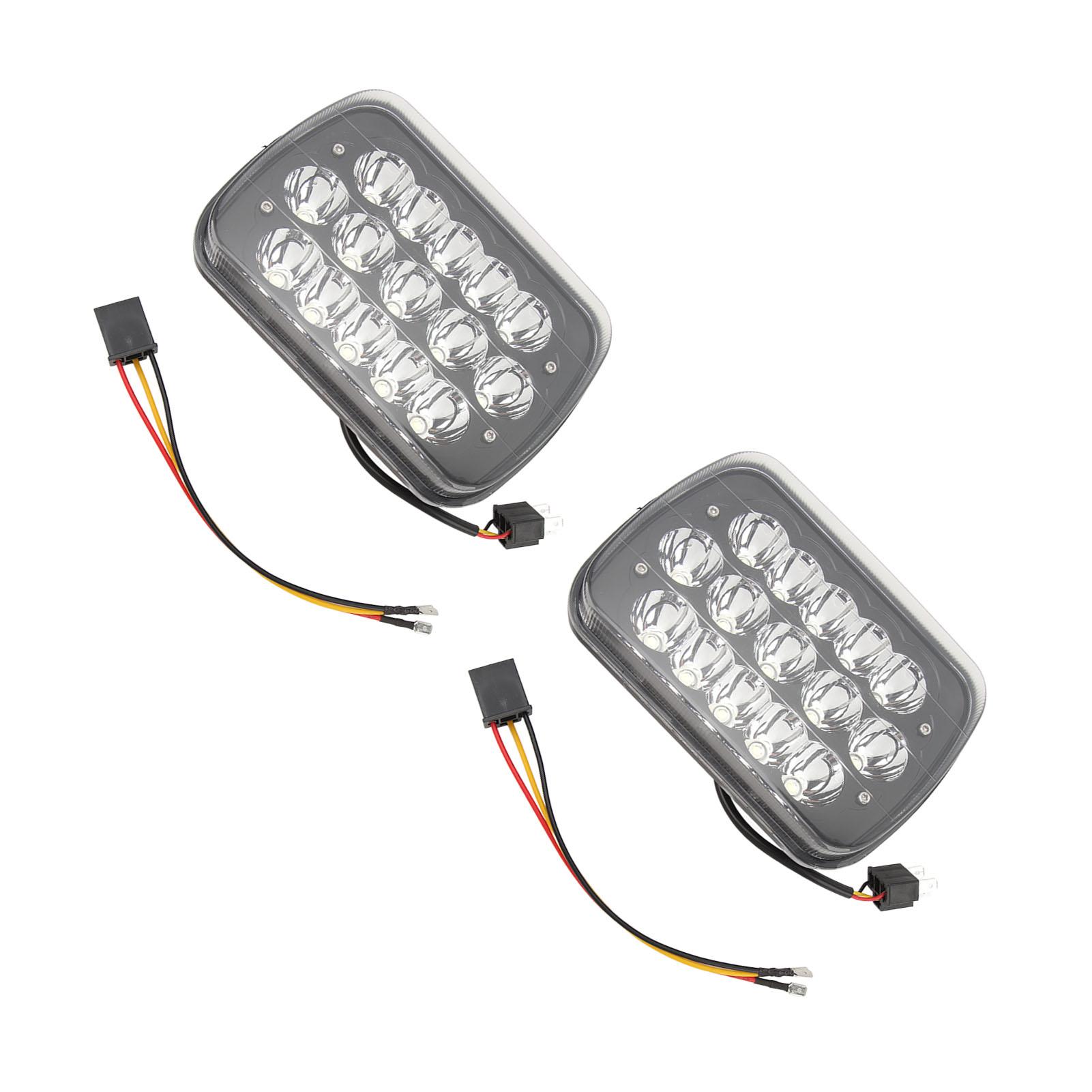 

2 шт. светодиодная фара 7 дюймов 45 Вт левая правая светодиодная фара с проводкой для Wrangle Comanche Cherokee DC12V чёрный