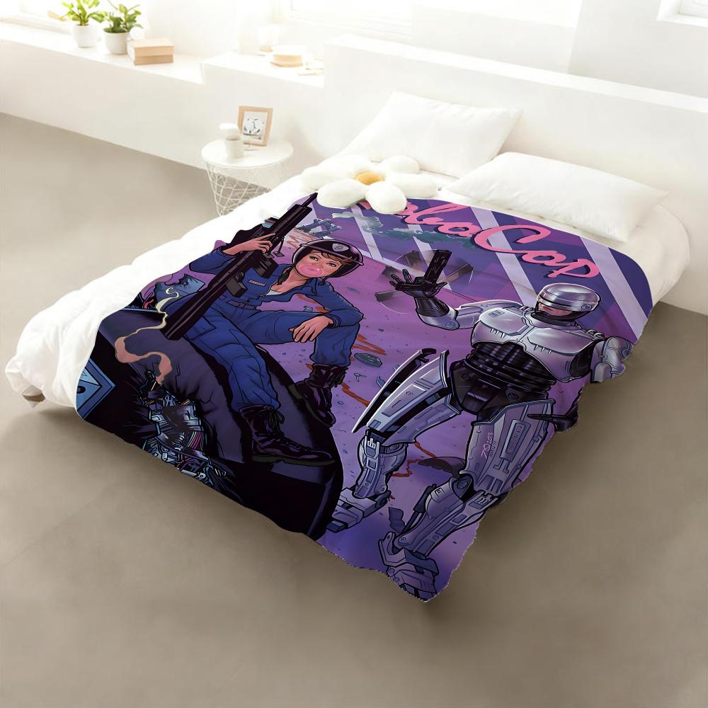 Film Robocop Throw Cozy Soft Flannel Throw Lightweight Skin-Friendly For Sofa Bed Office & Travel