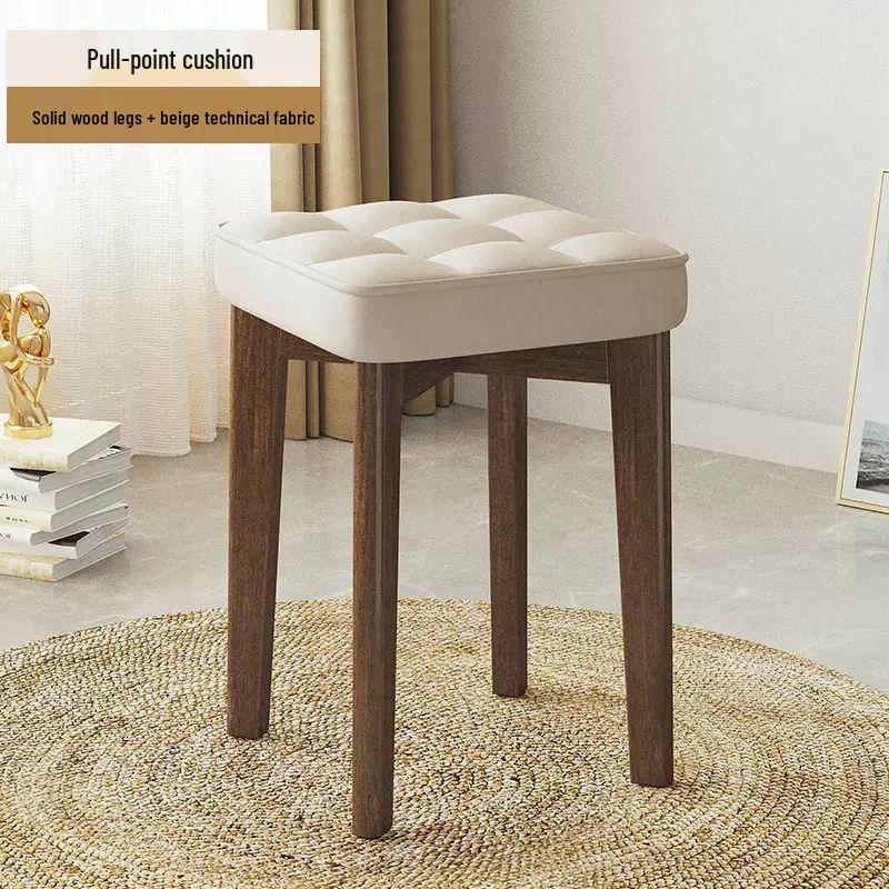 Massivholz Polsterstuhl - Moderner minimalistischer stapelbarer Hocker für Wohnzimmer oder Schreibtisch