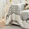 Modern and Simple Sofa Towel, New All-season Comfortable Chenille Anti-wrinkle Multi-purpose Striped Double-sided Sofa Cover Blanket