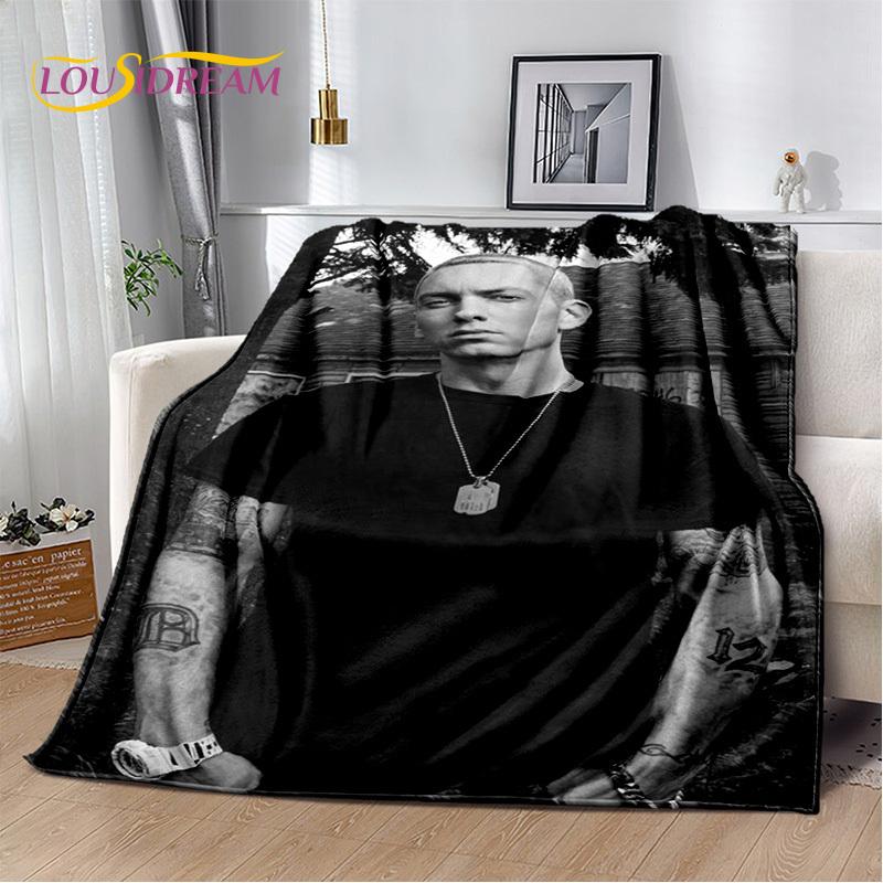 Rapper Eminem Tupac 2pac Hip-Hop Music Rap God Blanket,Soft Throw Blanket for Home Bedroom Bed Sofa Picnic Travel Cover Gift