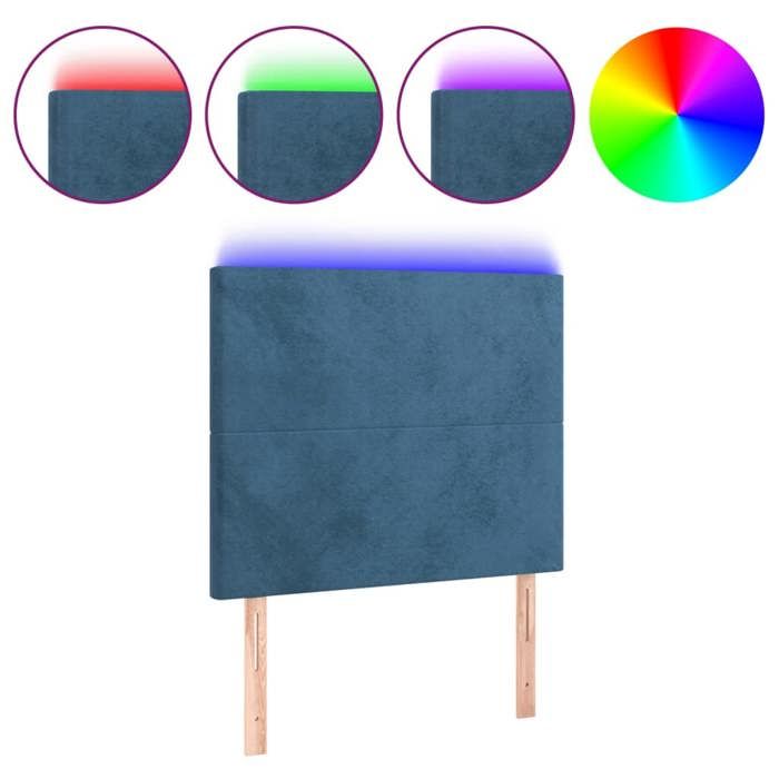 VidaXL LED Headboard Bedroom Furniture Single Bed Accessory Headboard Bed Frame Interior Dark Blue 3122184