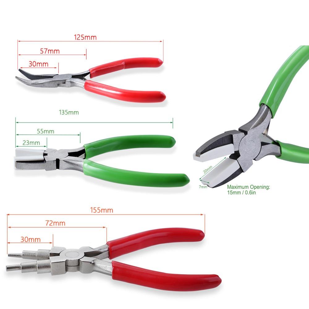 3pcs Flat Nose Bail Making Pliers Set 6-in-1 Function Nylon Pliers Sets  DIY Jewelry