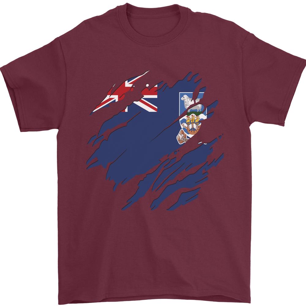 Torn Flag Falkland Islands Unisexs TShirt 100 Cotton S